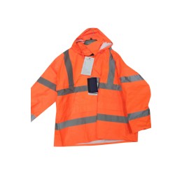 Customized orange raincoat jacket with hood design reflective tape raincoat engineering road traffic HK STOCK  SKRT052 Customized orange raincoat jacket with hood design reflective tape raincoat engineering road traffic HK STOCK  SKRT052